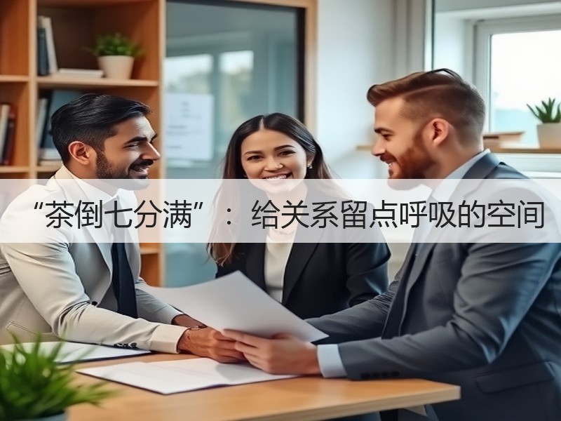 “茶倒七分满”:给关系留点呼吸的空间 “茶倒七分满”:给关系留点呼吸的空间